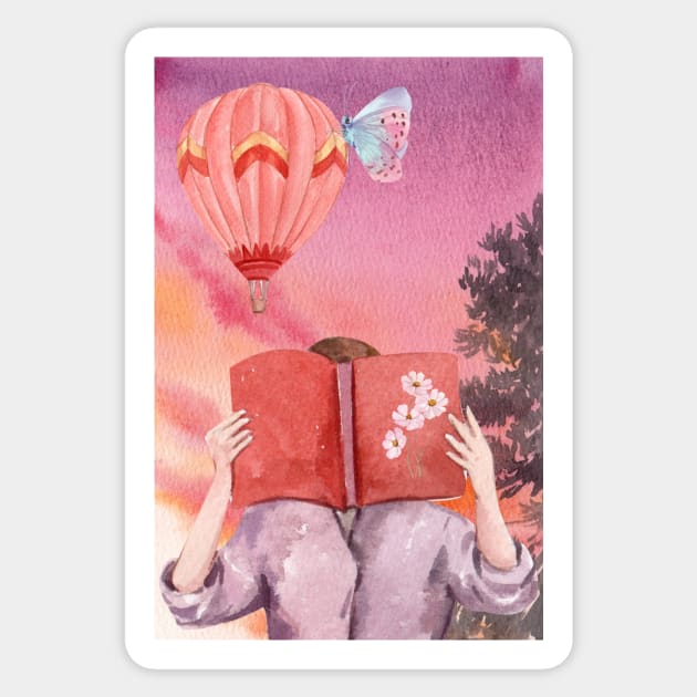 Magic Reader Girl Sticker by Martsy